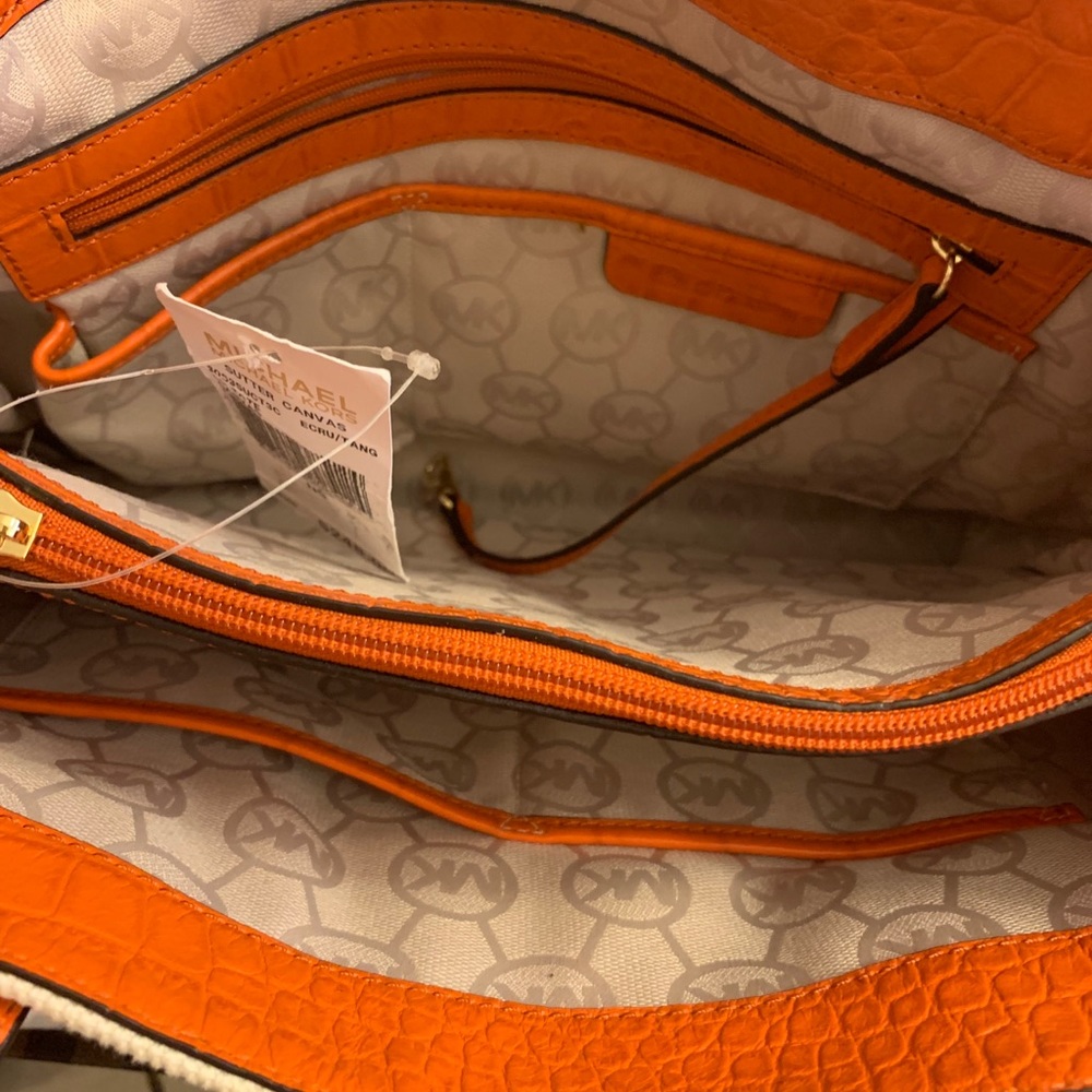 Vintage Michael Kors Orange 🍊 Croc 🐊 and Canvas - Picture 8 of 15